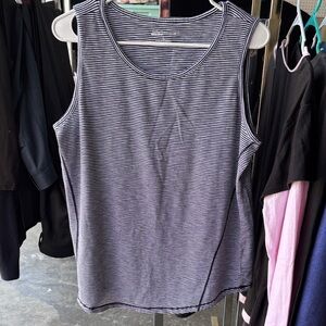 Talbots Black and White Striped Sleeveless Tank